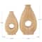 Brown Wood Teardrop Vase with Cutout Center Set